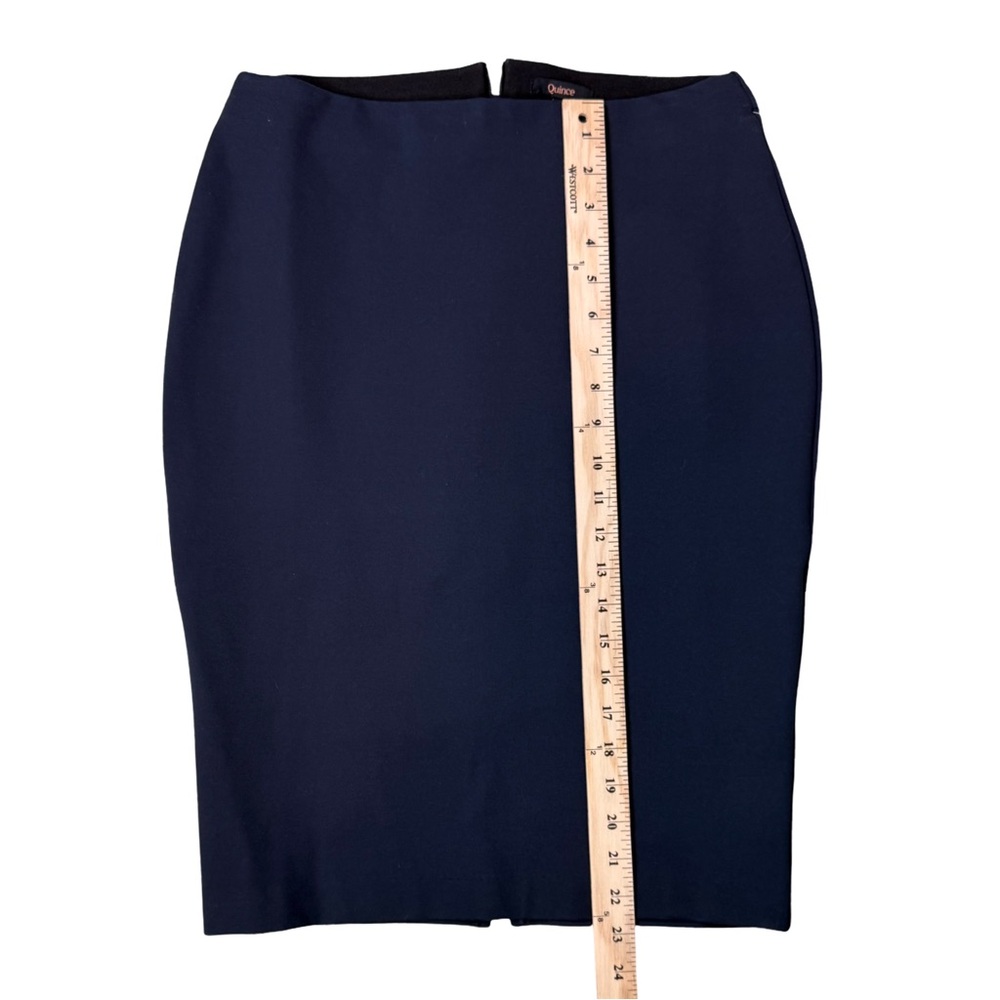 Quince Ultra-Stretch Ponte Pencil Skirt Navy Blue Office Career NWT Size S - Picture 5 of 11